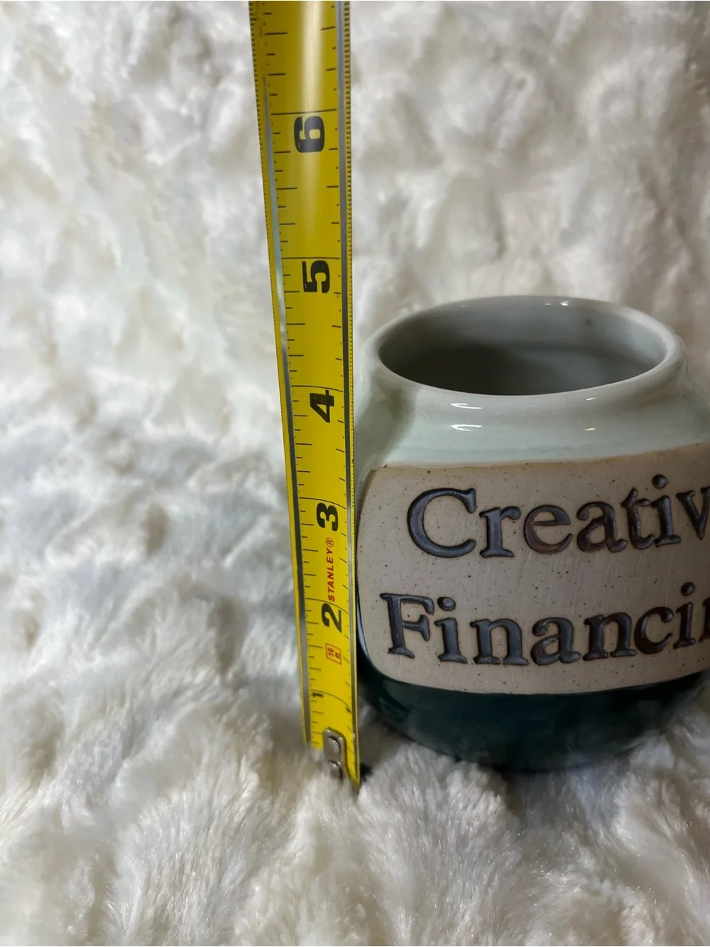 Vintage Creative Financing Pottery Jar with Cork Lid